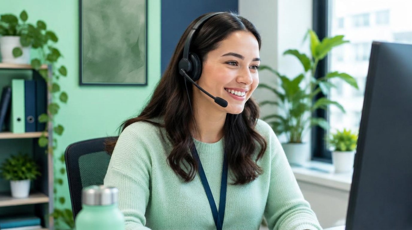Illustratieve foto: klantenservicemedewerker met headset